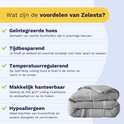 Grijs gestreept dekbed van Zelesta, gemaakt van zachte SootheSkin.