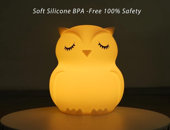 Schattig Uil Nachtlampje voor Kinderen - LED Bedlampje met Kleurwissel van Merkloos — afbeelding 2