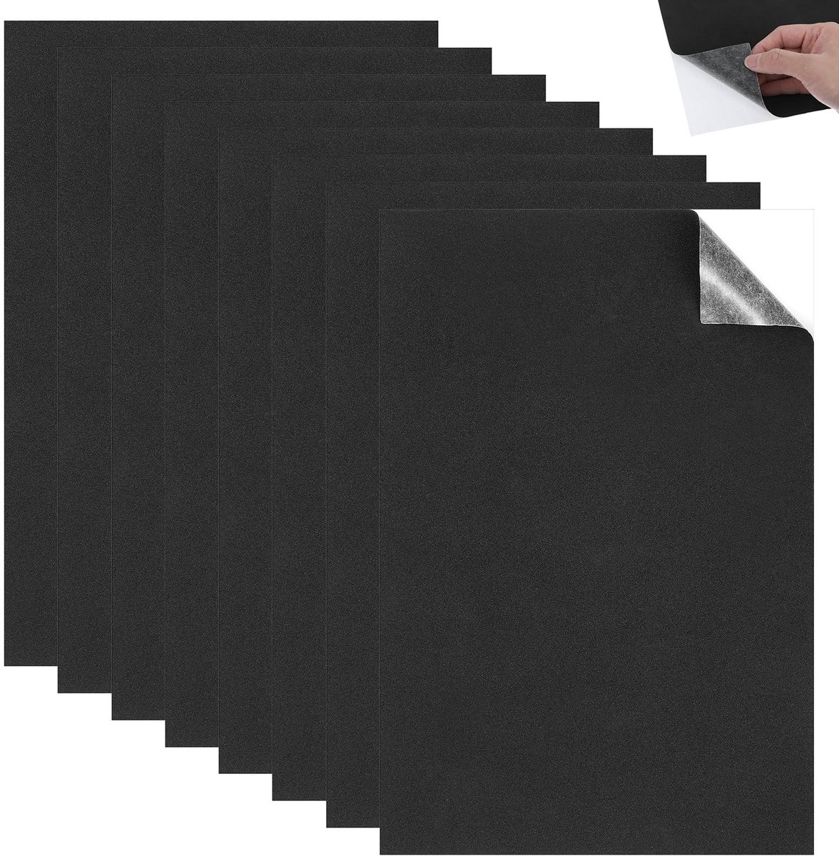 Dailygoods- Moosrubber 8 Stuks - Zelfklevende Platen - Geluiddempende Stickers - Meubelisolatie - DIY Projecten - 250 x 200 x 1 mm - Schuimrubber