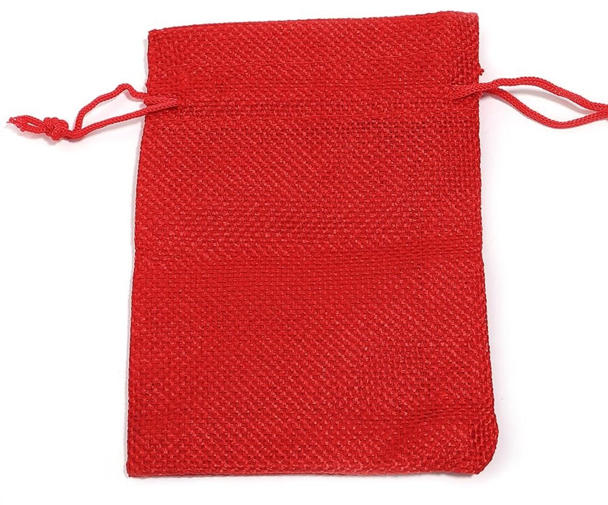 Dailygoods- Jutezakjes 10 stuks - Kleurrijke Natuurlijke Zakjes - Trekkoord - Voor Sieraden/Gastgeschenken - 7 x 9 cm - Ideaal voor DIY