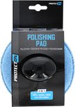 Verpakking van een Protecton polijstpad met blauwe microvezel pad, gele spons en witte pad.