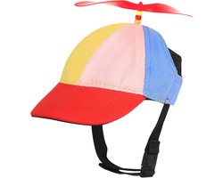 Helm pet hond kat - Propeller pet - Verstelbaar met oorgaten - Grappig huisdier accessoire - Rood - L