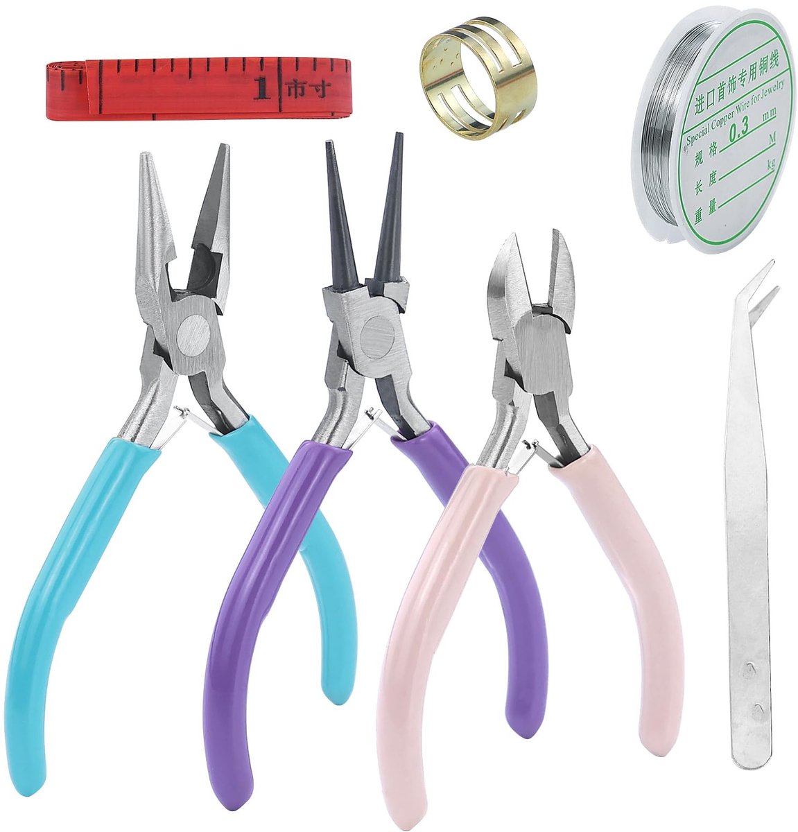 Dailygoods- Sieradentang - Punttang/Ronde Tang/Snijder - Gereedschap voor Sieraden Maken - Koolstofstaal - Ergonomische Handgreep - 20 x 16 x 2,5 cm