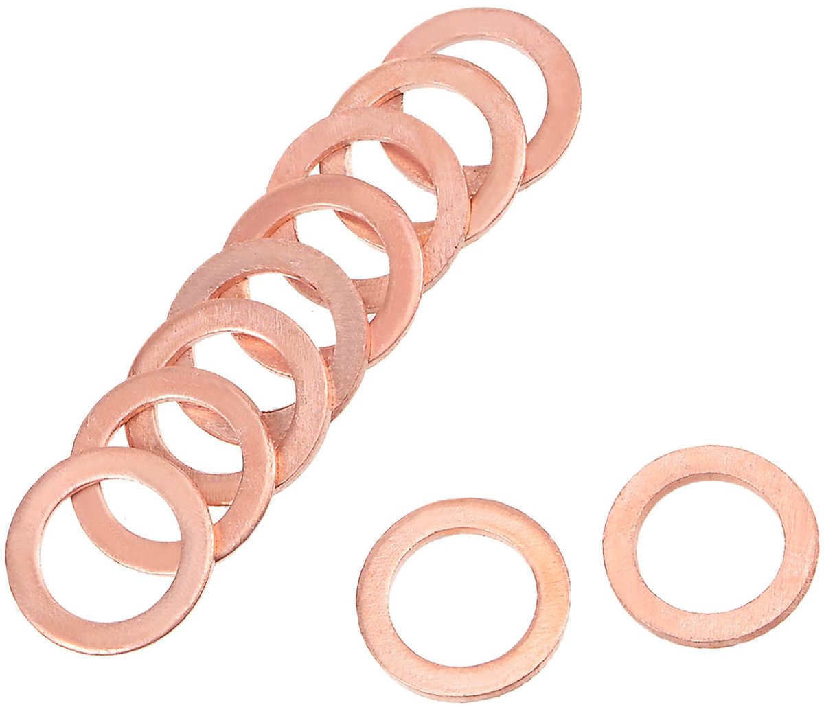 Dailygoods - Koperen Sluitringen M8 x 12 mm (Set van 50)