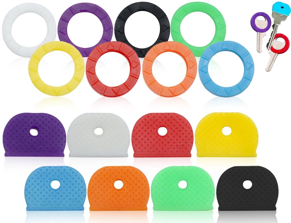 Dailygoods- Sleuteldoppen Set van 16 - 8 Cirkels / 8 Halfronde Afdekkingen