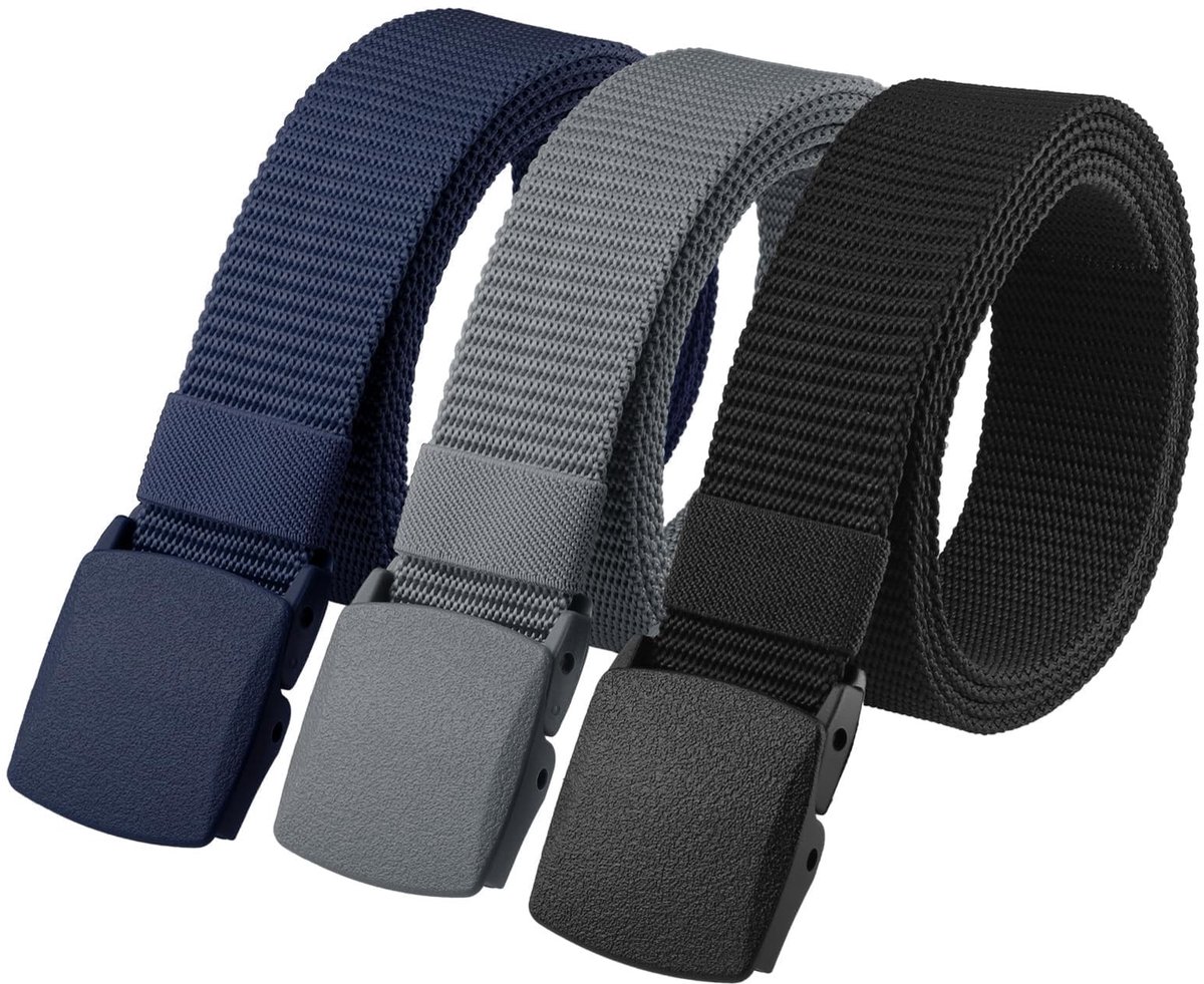 Dailygoods- Werkriemen Heren - 3 Stuks Nylon - Verstelbare Riem - Kunststof Gesp - Antislip - Duurzaam en Slijtvast - Stofriem