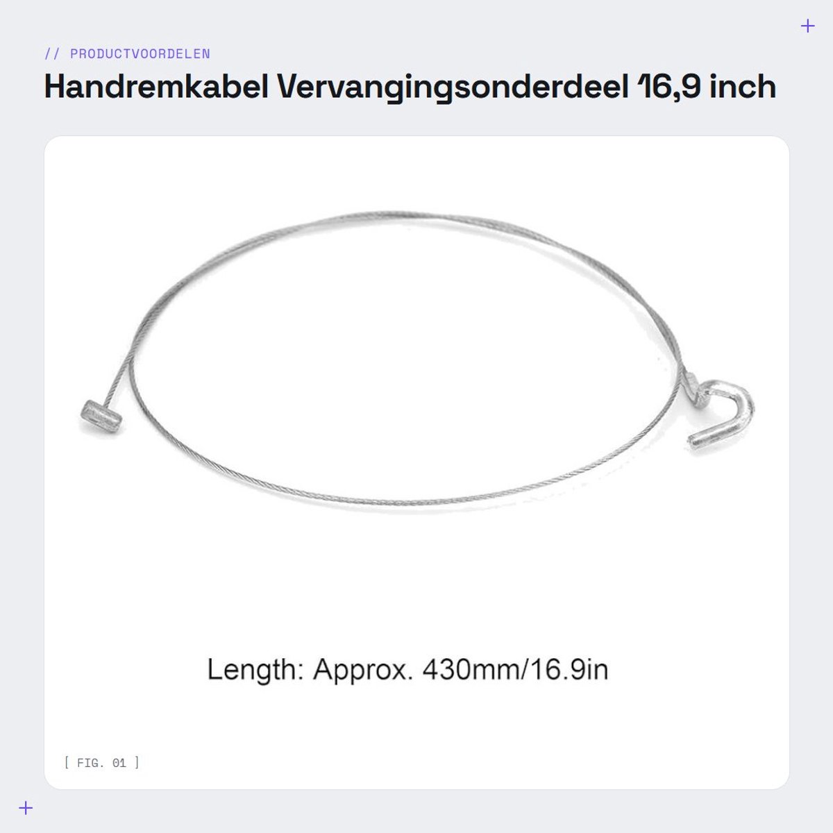 Dailygoods- Handremkabel 430 mm - Remkabelset - Remkabel Aanhanger - Rem Buiten kabel - Schokbestendig - Vervangingsonderdeel 6G91-2780-PC