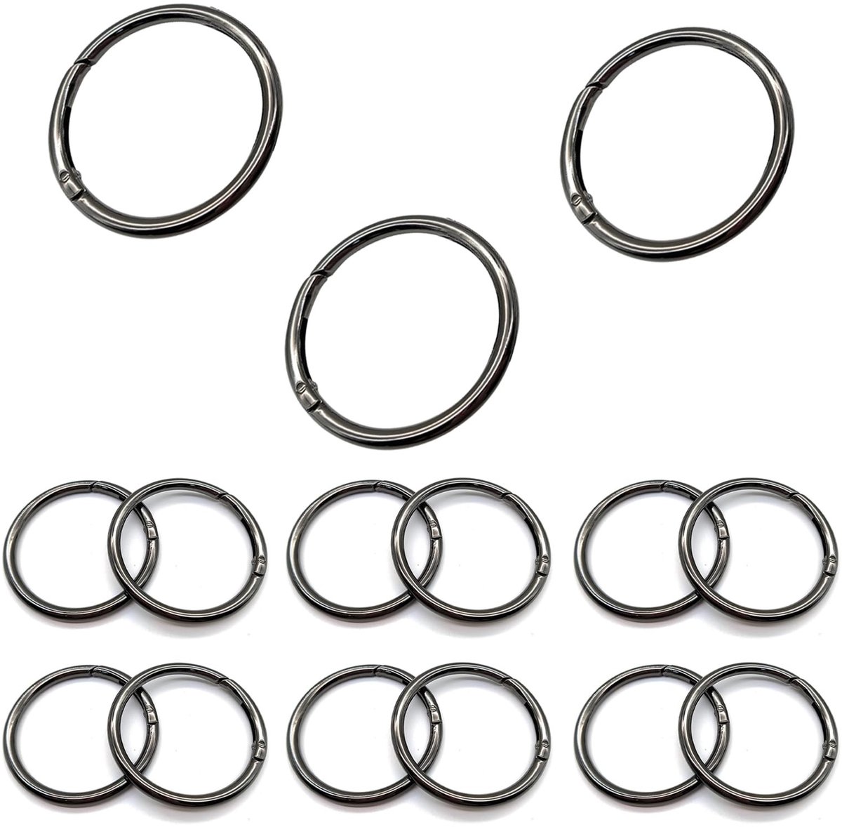 Dailygoods- Sleutelringen 15 Stuks - Karabijnhaken - Roestvrij Staal - Zinklegering - Tasaccessoires - Slijtvast en Lichtgewicht - Karabijnhaak