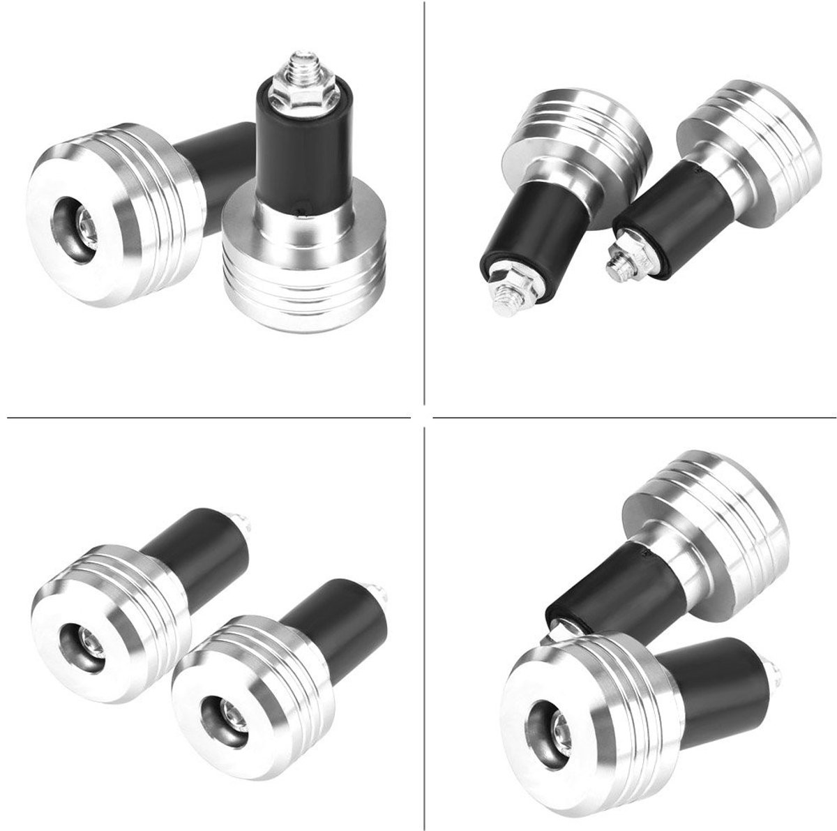 Dailygoods- Motorfietsgreep Aluminium - Universele Handvatten - 22 mm - 2 Stuks - Gewichtsbalansplug - Schokbestendig - Motorhandvat