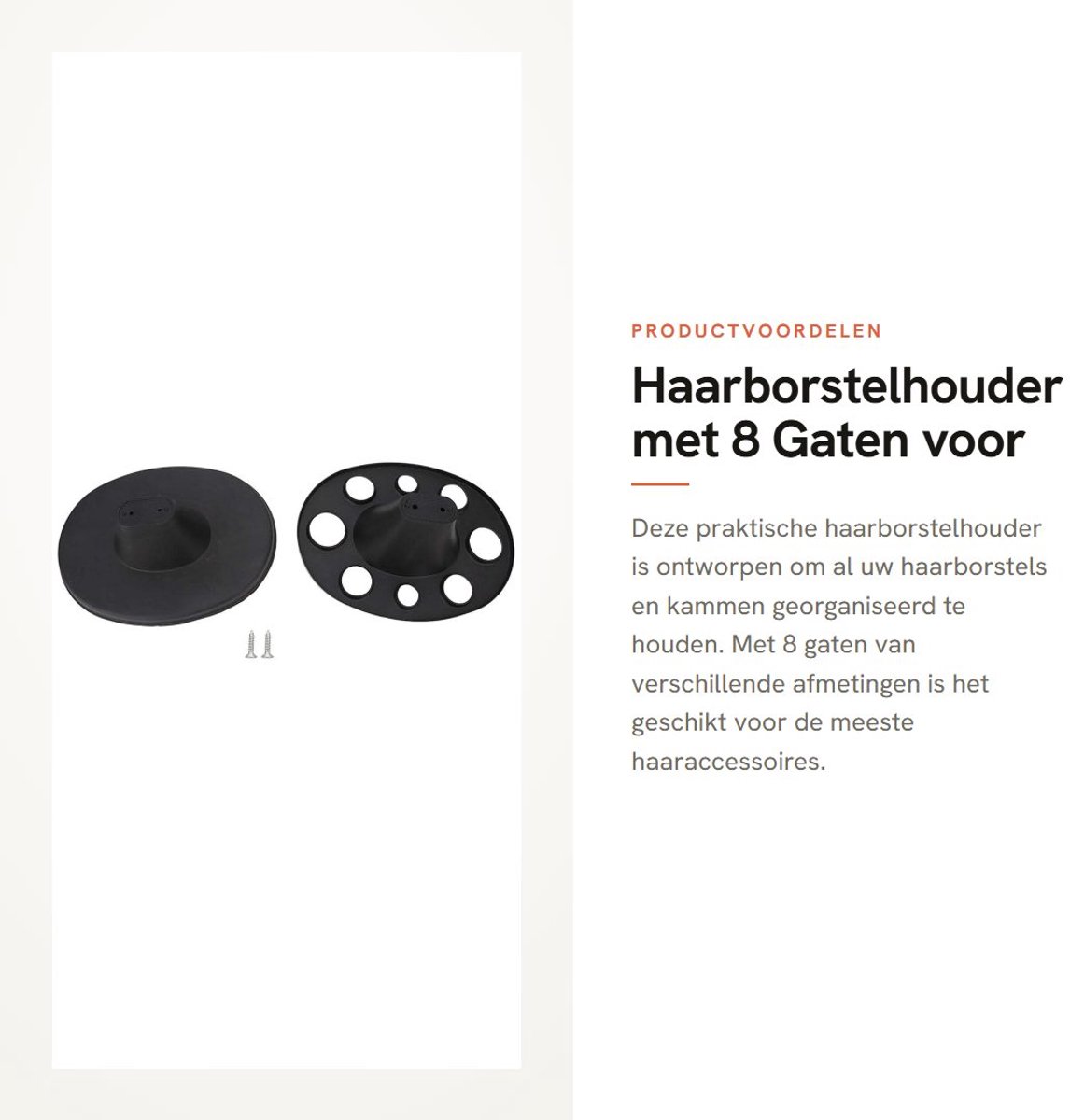 Dailygoods- Kamhouder 8 gaten - Haarborstelhouder - Opbergvak - Displayrek - Thuisgebruik - Eenvoudig te installeren - Kamorganizer