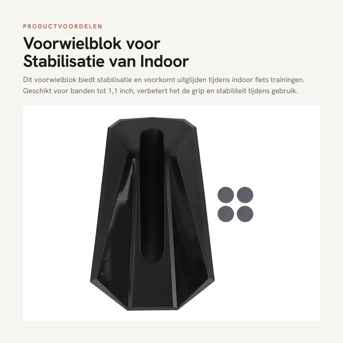 Dailygoods- Voorwielblok met Anti-Skid Ontwerp - Fietsstandaard - Stabilisatie - Nivellering - Ondersteuning - Geschikt voor Banden tot 1,1 Inch - Fietssteun