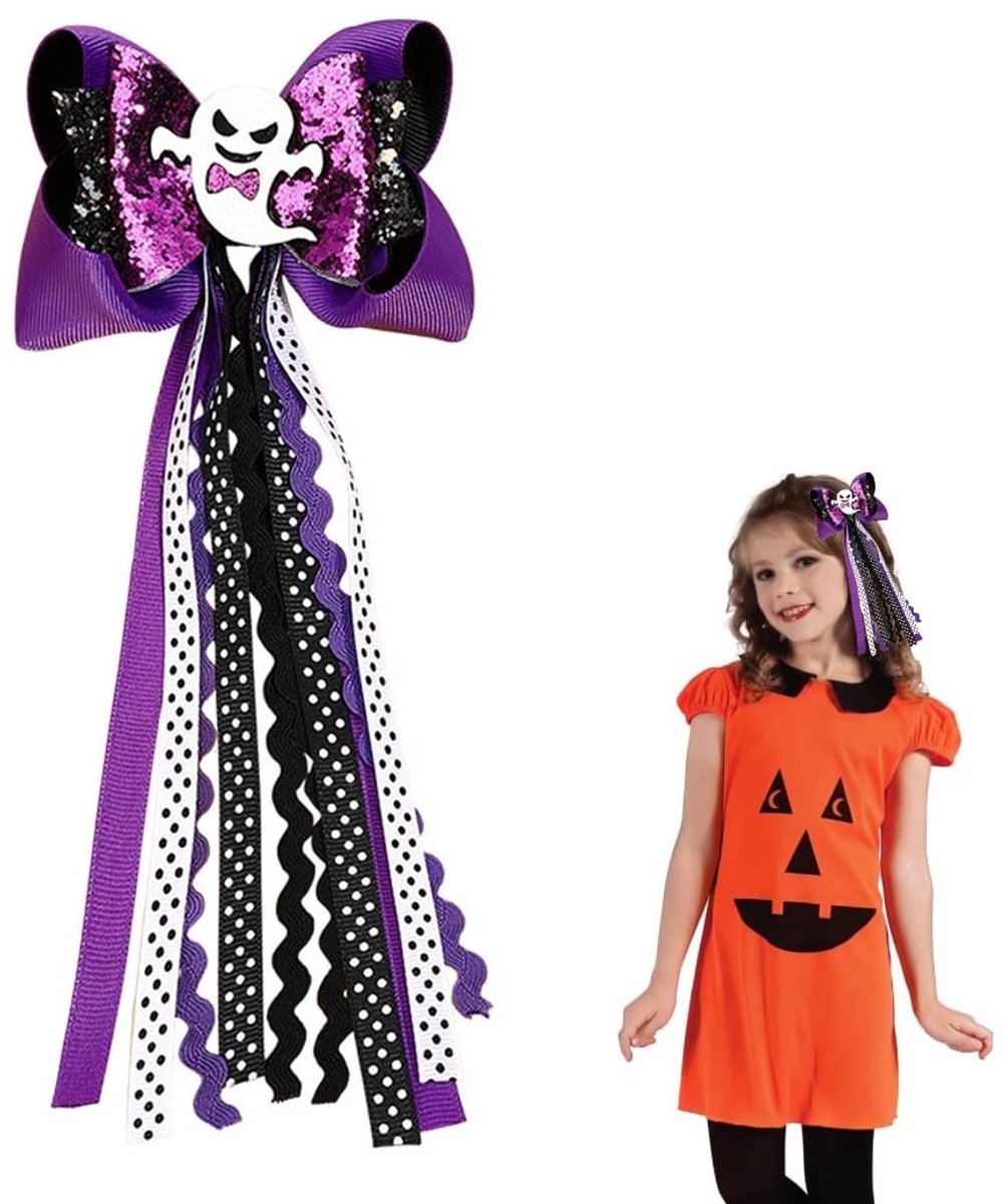 Dailygoods- Haarspelden Halloween - Haaraccessoires Vrouwen - Strikvorm - Paars - Feestelijk Design - Hoogwaardig Materiaal