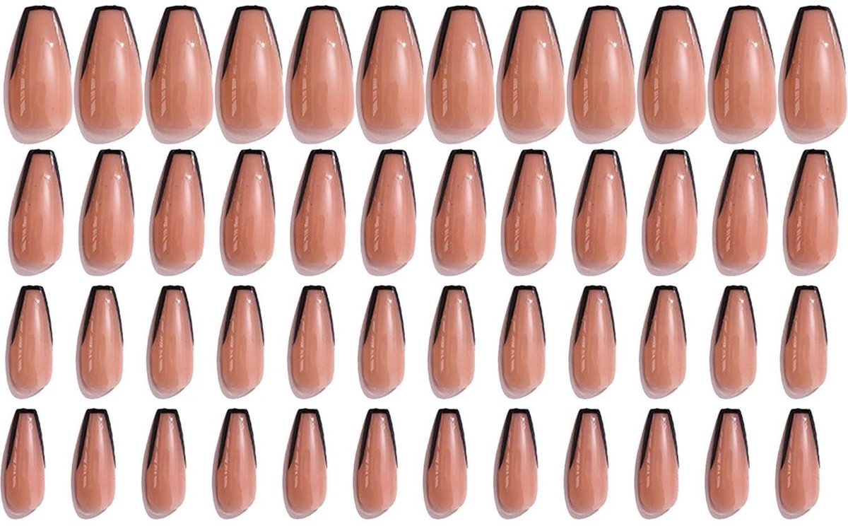 Dailygoods- Kunstnagels 48 Stuks - Franse Kunstnagels - Korte Vierkante Nepnagels - Slijtvast ABS-Materiaal - Natuurlijke Uiterlijk - Perfect voor Vrouwen en Meisjes