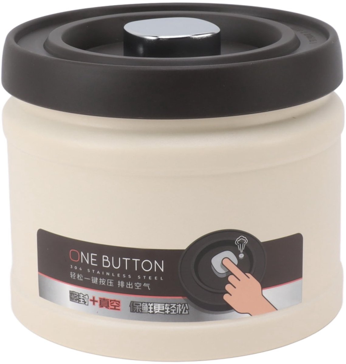 Dailygoods- Koffiecontainer Vacuüm Verzegeld - Voedselcontainer - Voedsel Bewaren - Roestvrij Staal - 1100ml - Geschikt voor Koffie/Thee