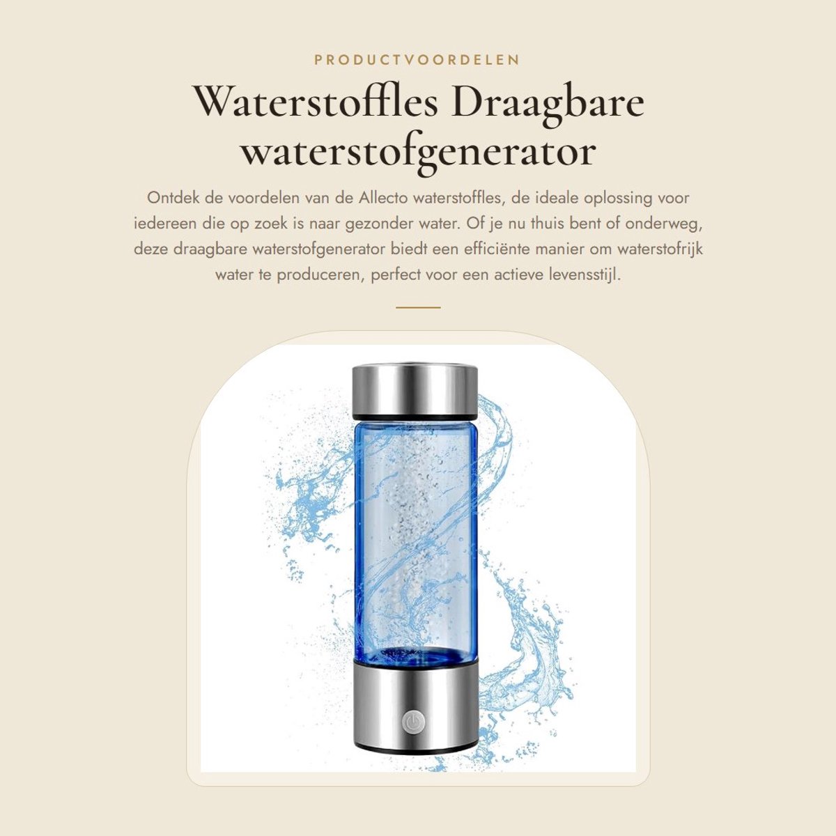 Dailygoods - Waterstoffles - Draagbare waterstofgenerator - Compact en lichtgewicht - Oplaadbaar via USB - Perfect voor thuis en onderweg - Innovatiev...