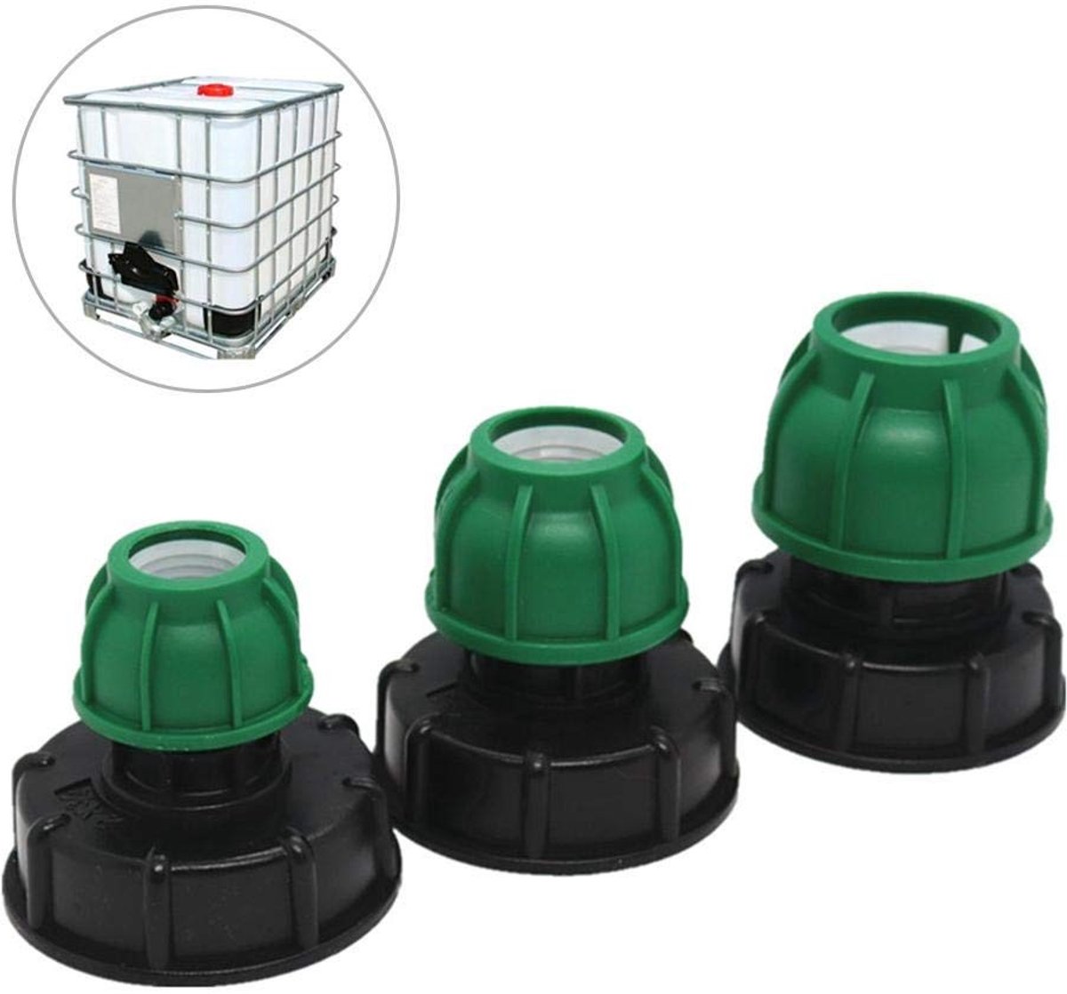 Dailygoods - Adapter - Tank Adapter S60X6 - Speciaal voor irrigatie - Zwart en Grijs - 25mm MDPE - Voor Containers - Duurzaam kunststof