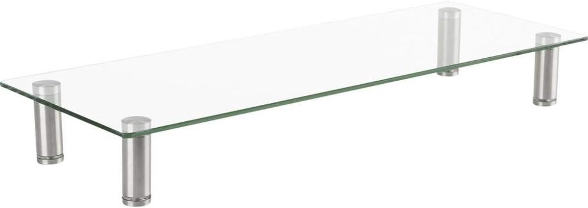 Monitor Verhoger - Bureau Vergroter - Ruimte Besparen - Verstelbare Hoogte - 62 x 24 cm - Transparant