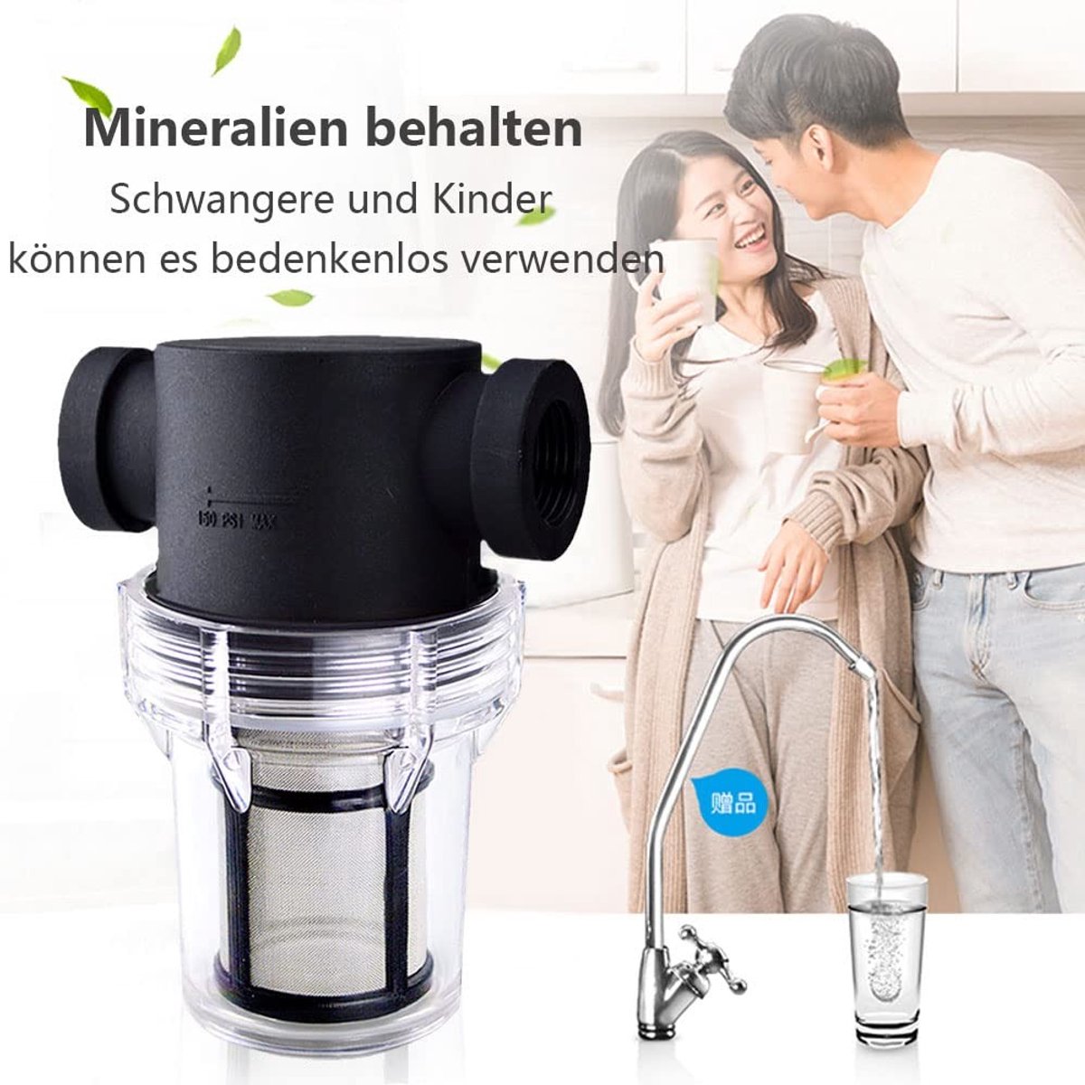 Dailygoods- Leidingfilter Hoogwaardig PVC - Waterfilter Bevestiging - Transparant Voorfilter - 3/4 Inch - 80 Mesh Netwerk - Geschikt voor Drukwisser