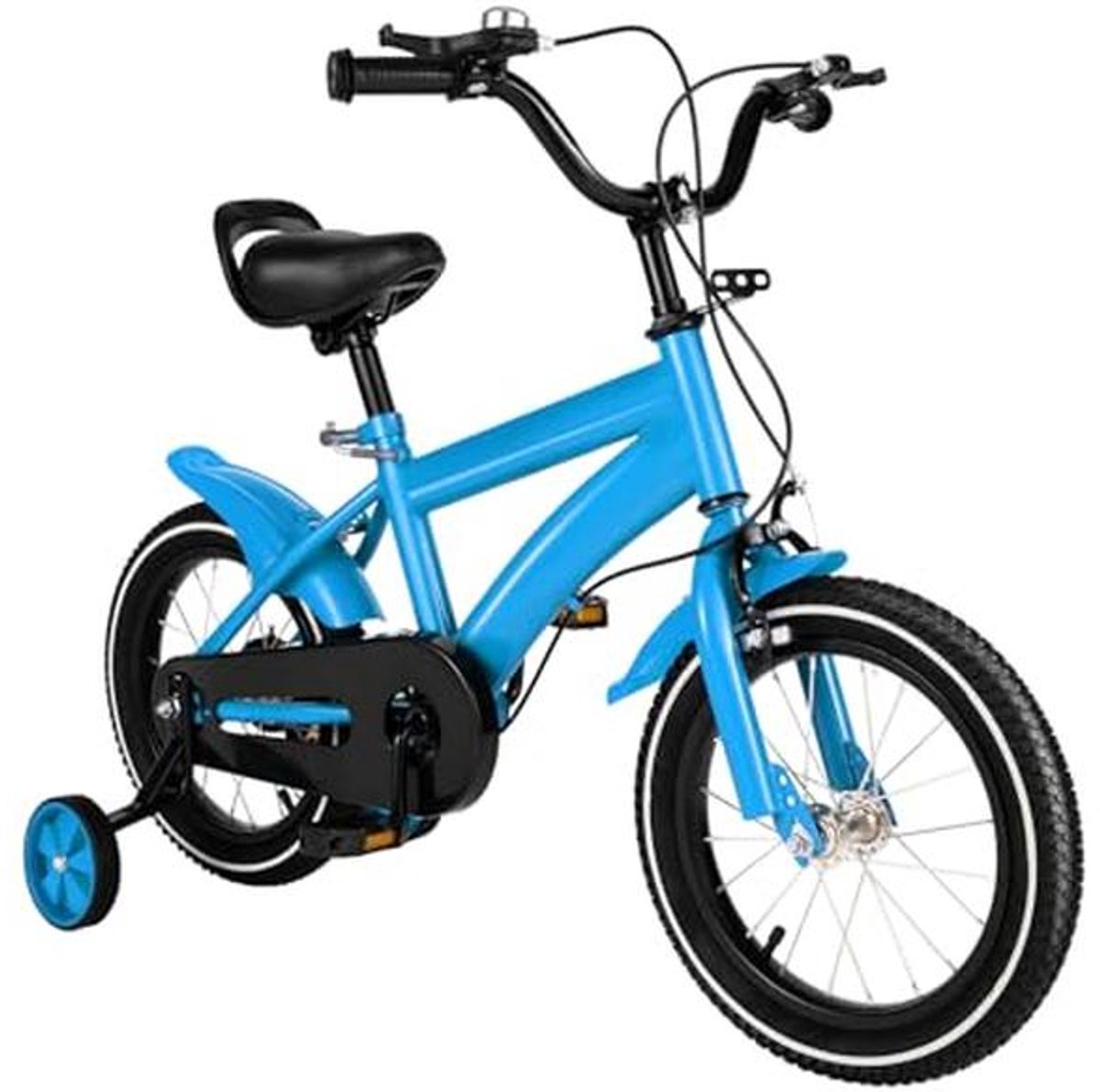 Kinderfiets Loopfiets Leren Fietsen Dubbele Remmen 14 Inch Blauw Zwart