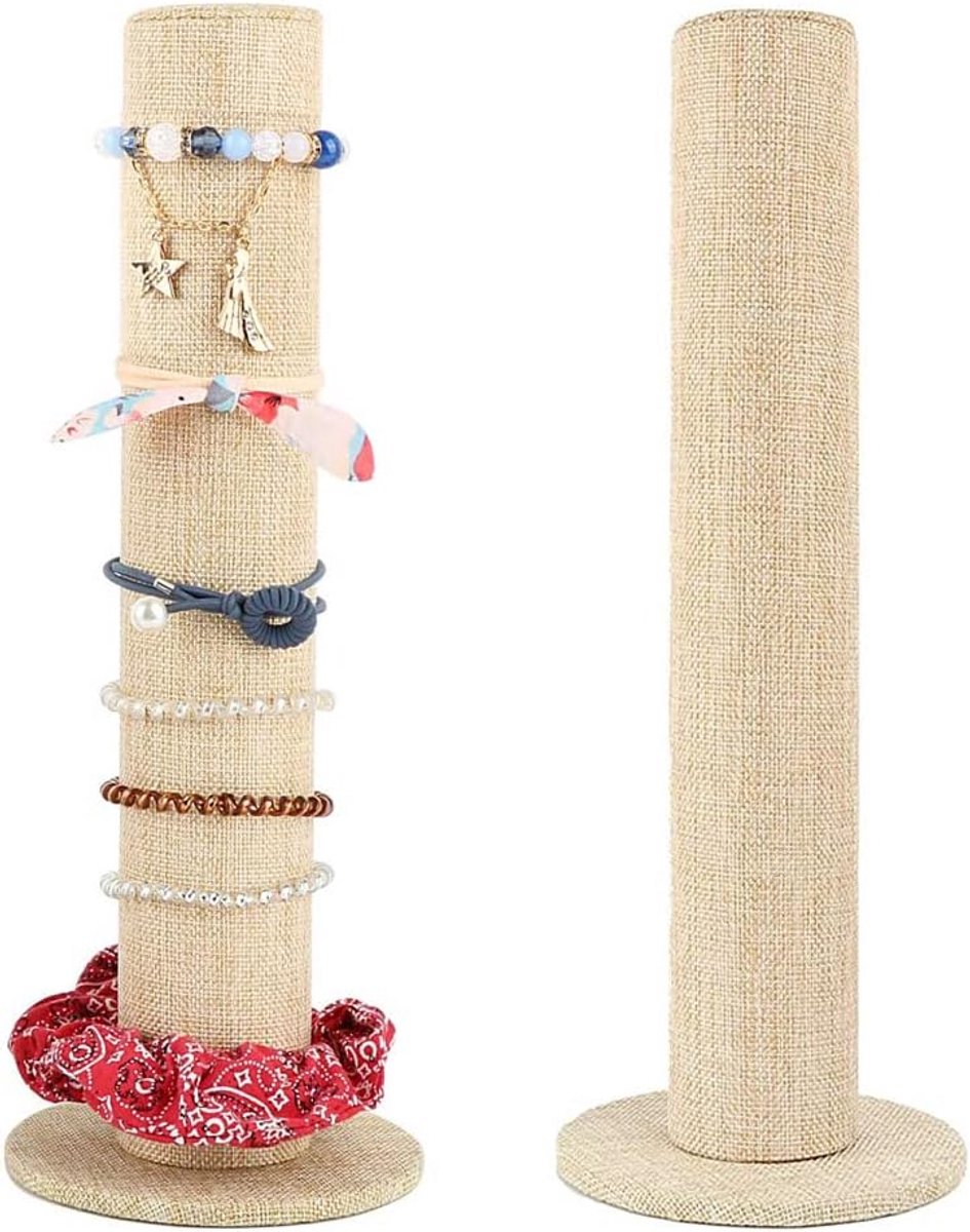 Armband Houders - Sieraden Display - Accessoires Presenteren - Verticaal Ontwerp - 2 Stuks 30 cm - Beige