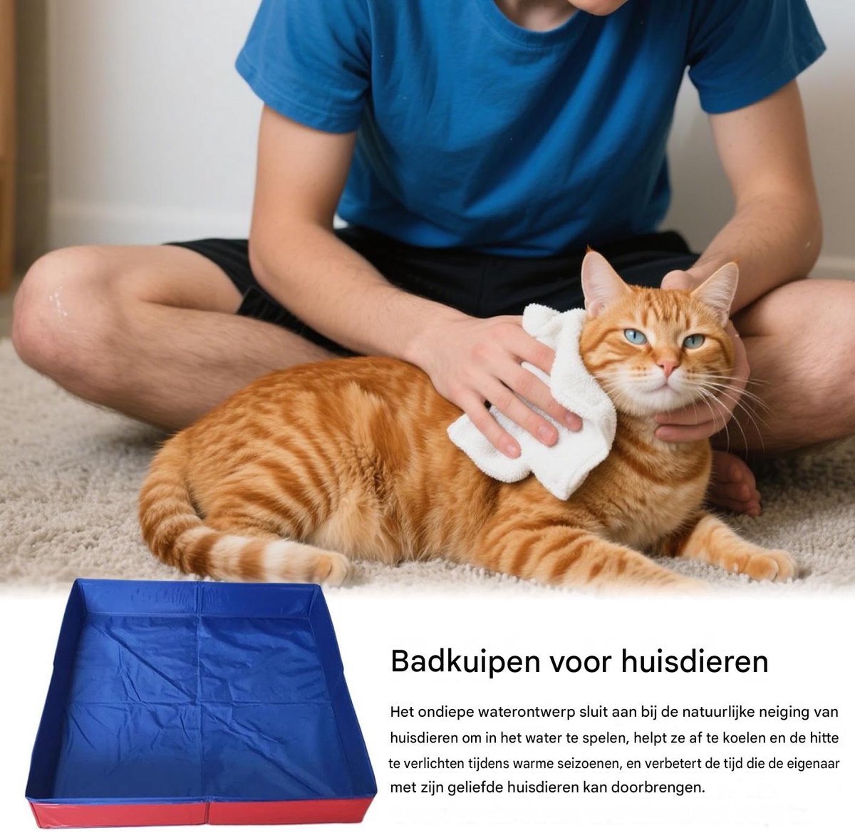 Kattenbad Hondenzwembad 50x50x10 cm thumbnail 2