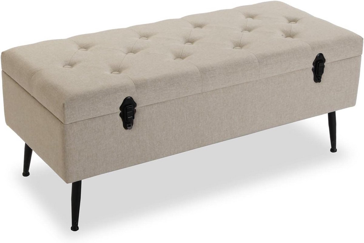 Opbergbank - Voetenbank - Entree Organisatie - Stoffen Bekleding - 40 x 40 x 102 cm - Beige