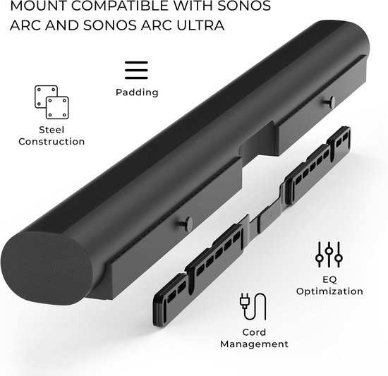 Muurbeugel Soundbar - Houder Speaker - Geluid Optimaliseren - Verborgen Ontwerp - 45.39 x 3.4 x 6.1 cm - Wit — afbeelding 4