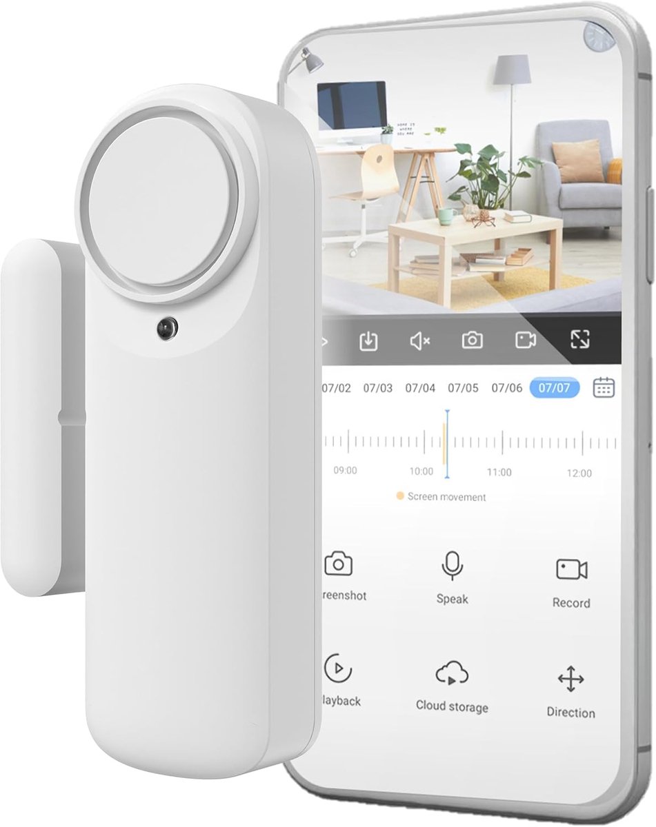 Duraalarm Wifi - Magnetische Sensor - Huis Beveiligen - 100 dB Sirene - 1x1x5 cm - Wit