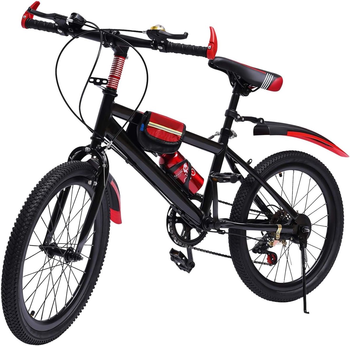 Kinder Mountainbike - Stoere Fiets - Buiten Avonturen - Geïntegreerd Kompas - 20 inch - Rood