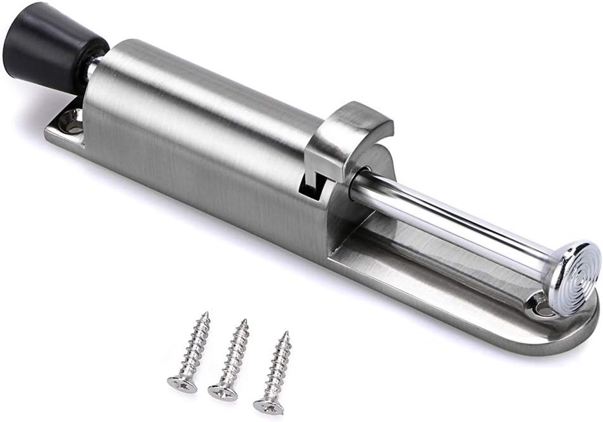 Deur Stopper - Deurhouder - Houd Deuren Open - Voetbediening - 197 cm - Zilver