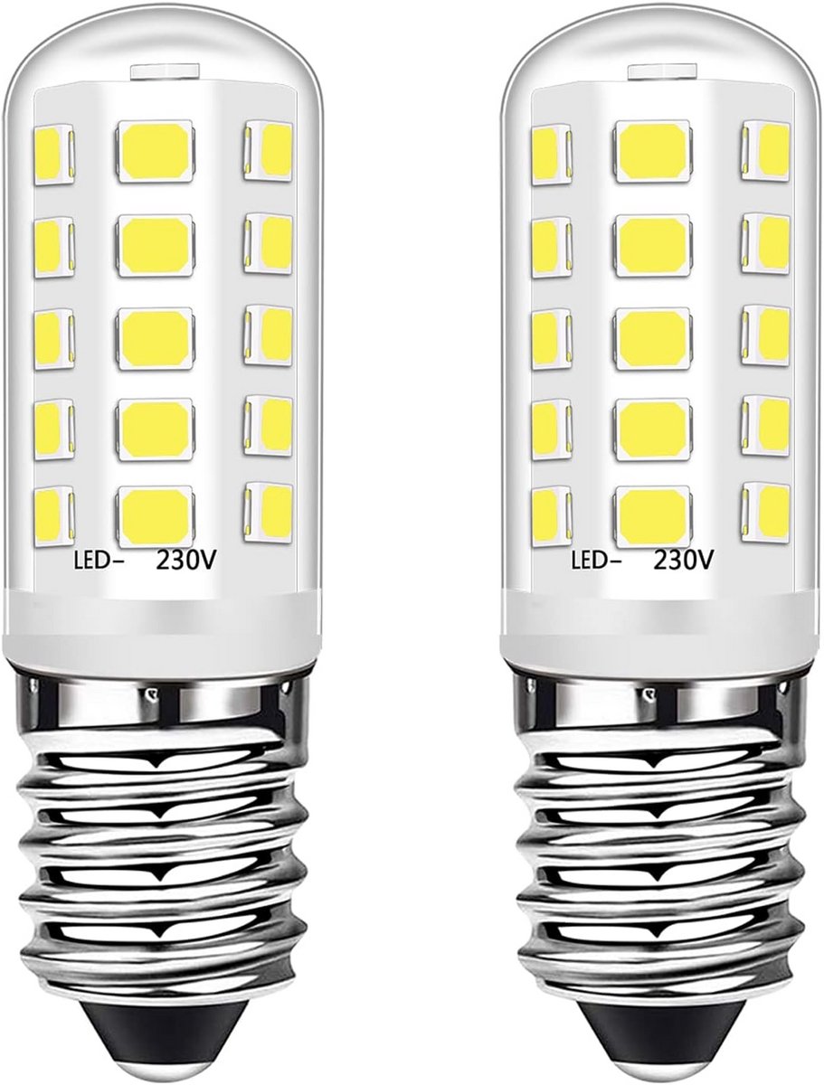 Ledlampen E14 - Kleine lampjes - Apparaten verlichten - Energiebesparend 3W - 2 stuks - Koud wit