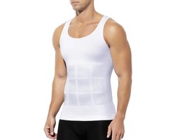Heren Compressie Shirt - Onderhemd Tanktop - Figuur Corrigeren - Hoge Elasticiteit - 25 x 18 x 1 cm - Zwart