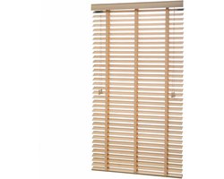 Houten jaloezieën - Raamluiken - Interieur verfraaien - Natuurlijk materiaal - 50mm lamellen - Houtkleur