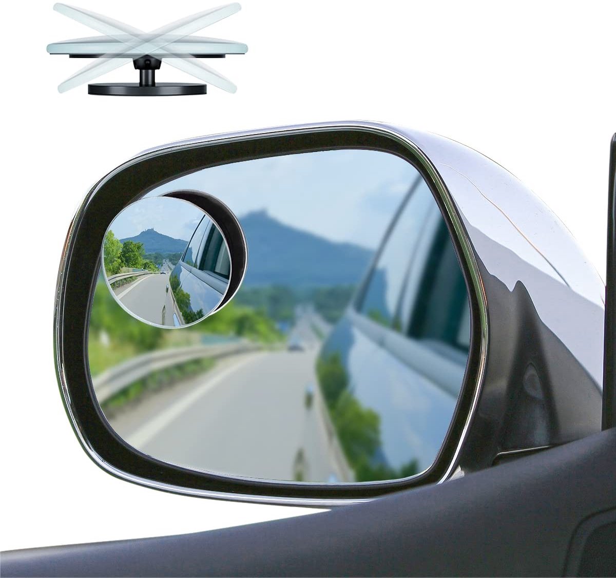 Dailygoods- Blindhoekspiegel Verstelbaar - Dode Hoekspiegel - HD-convex-glas - 2 Stuks - Zijaanzicht - Grote Draaihoek - Dodehoekspiegel