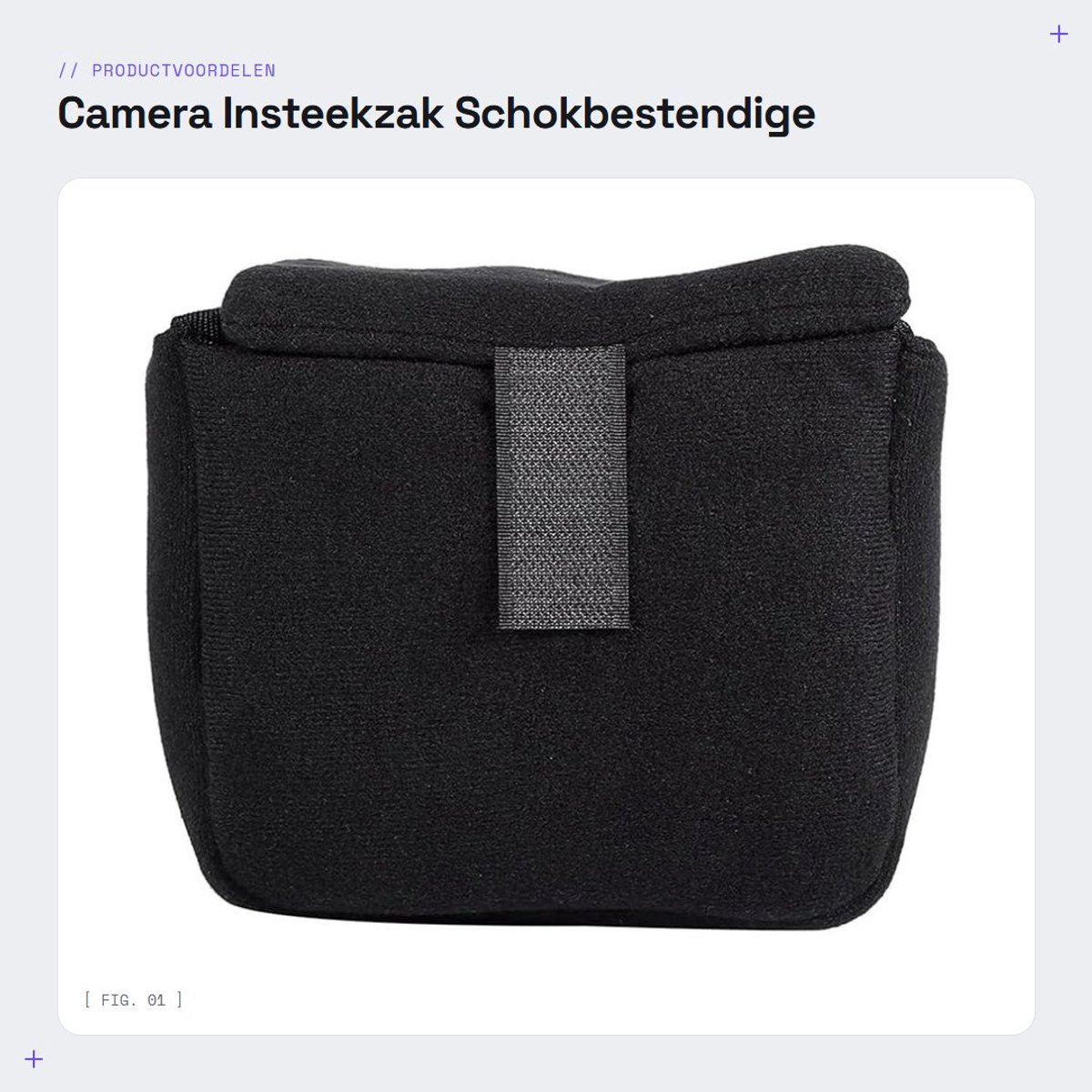 Dailygoods- Camera Insteekzak Schokbestendig - Waterafstotend - DSLR/Systeemcamera - Aanpasbare Scheidingswanden - Handige Ritsen - Afmetingen 16x12x13 cm - Cameratas