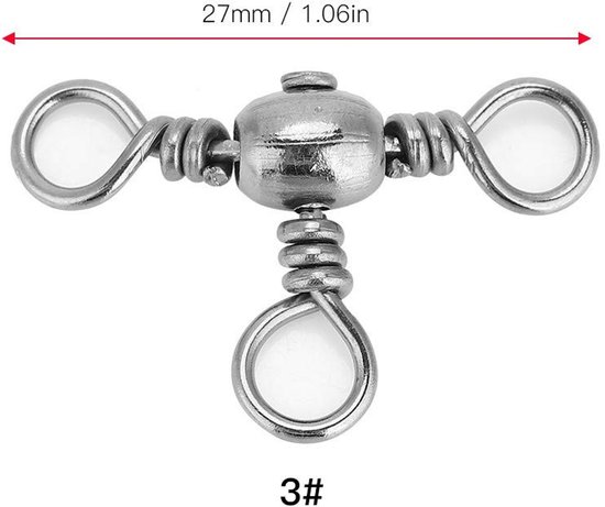 Dailygoods- Draaibare Connector - Drievoudige Wartel - Duurzaam - Roestvrij Staal - Flexibel - 20 Stuks - 29mm Lengte - Rolwartel van Dailygoods — afbeelding 5