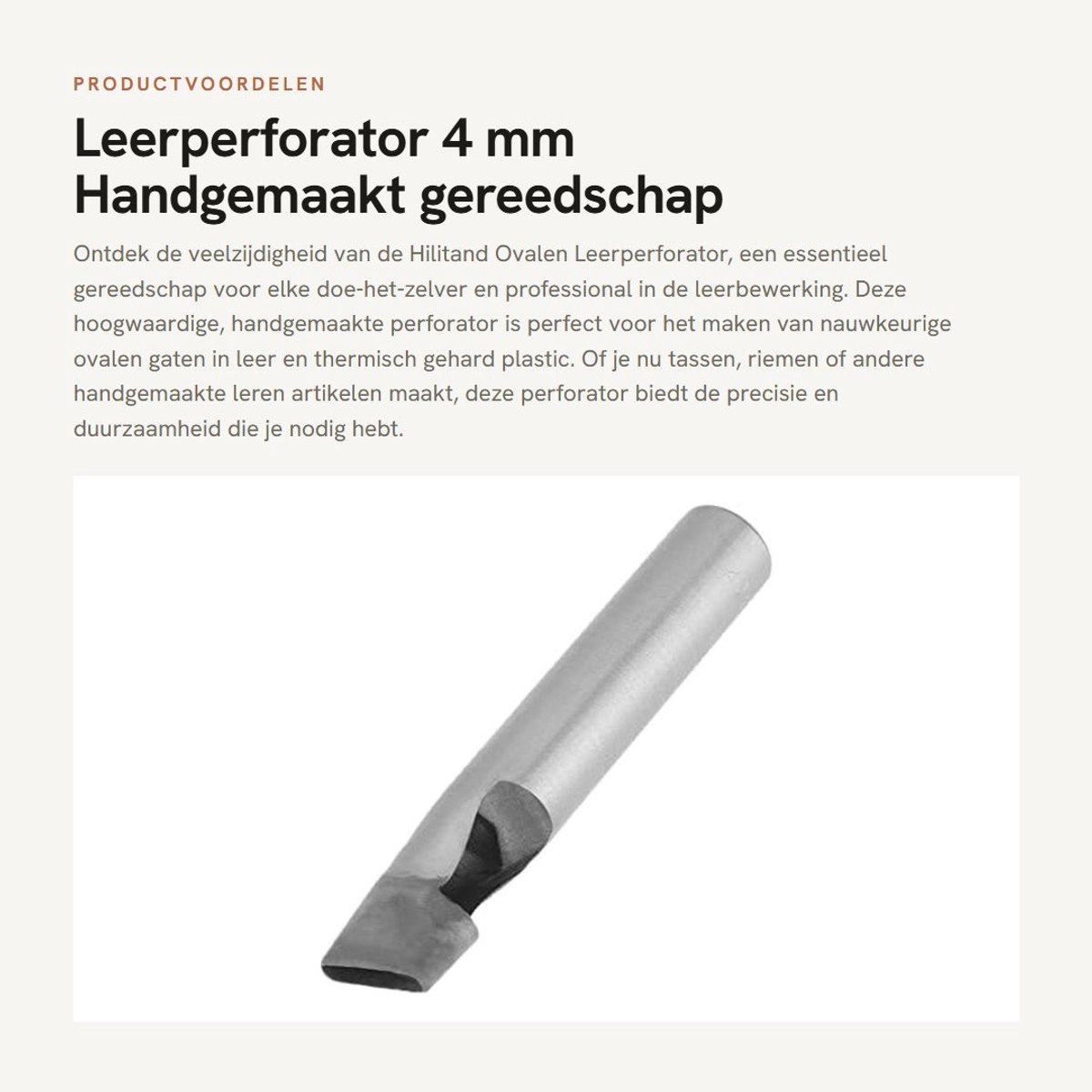 Dailygoody - Leerperforator 4 mm - Handgemaakt gereedschap