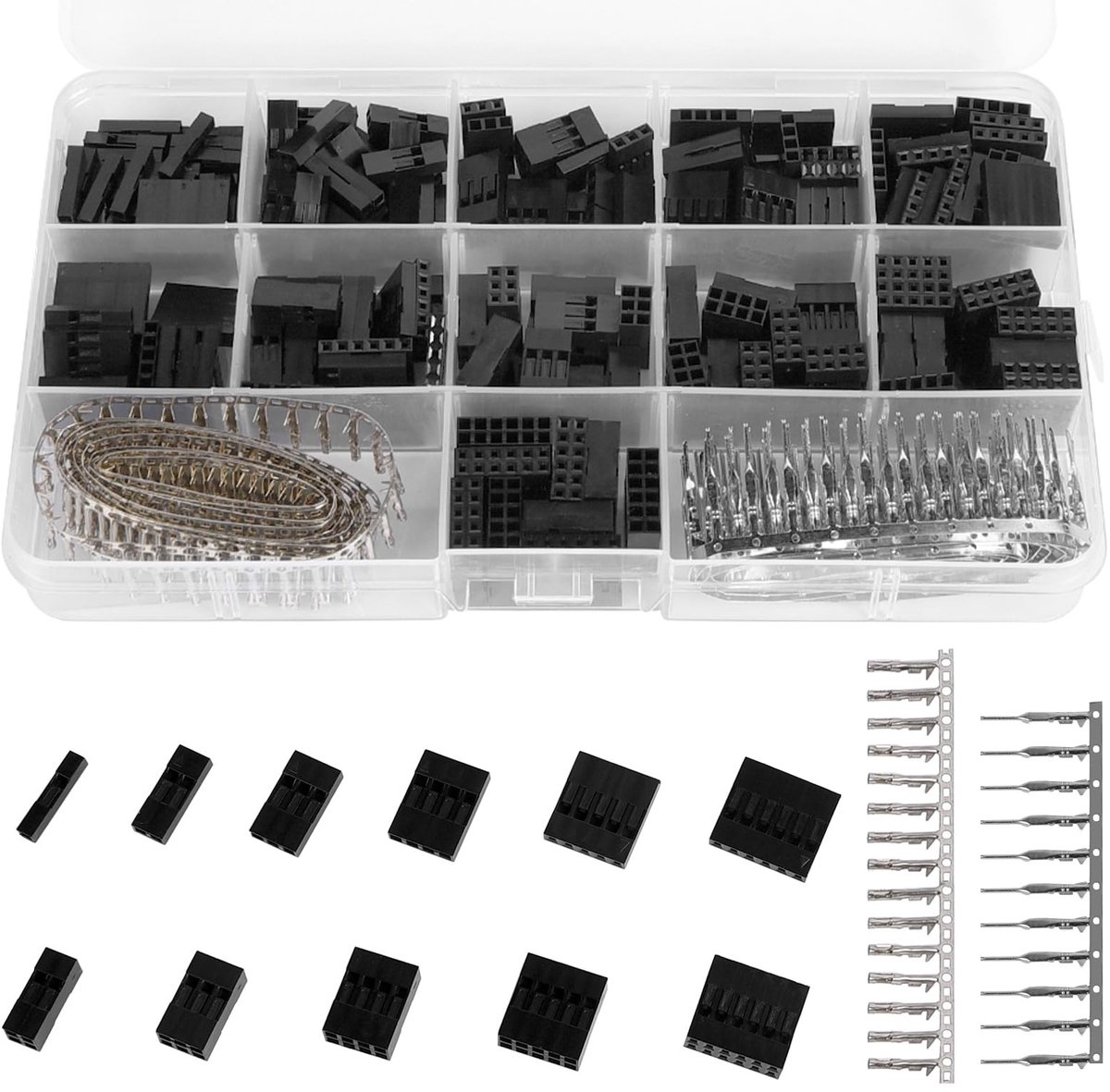 Dailygoods - Dupont Stekkerset - Kabelconnectoren - 620 stuks - 2,54 mm - SM-stekker - Assortiment - Vrouwelijk - Geschikt voor elektronica