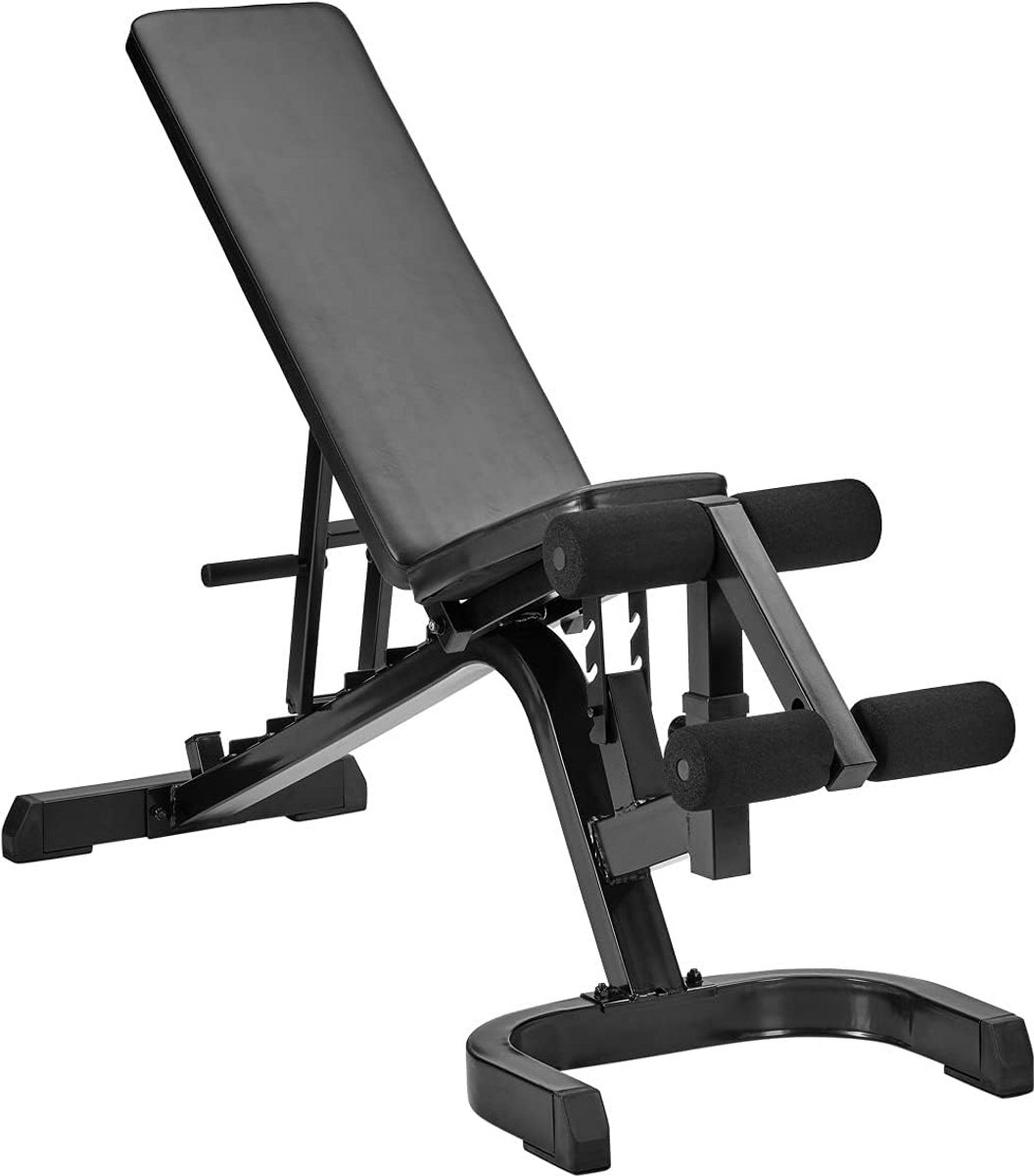 Halterbank - Trainingsbank - Kracht training - Meervoudig verstelbaar - 300 kg belastbaar - Zwart