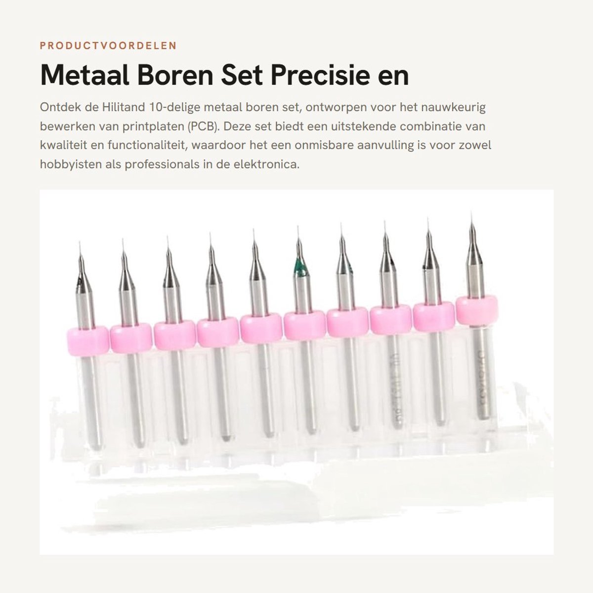 Dailygoods - Metaal Boren Set - Precisie en Kwaliteit - 10-delig - Perfect voor PCB - Duurzaam en Betrouwbaar - Gereedschap - Voor Professioneel Gebruik