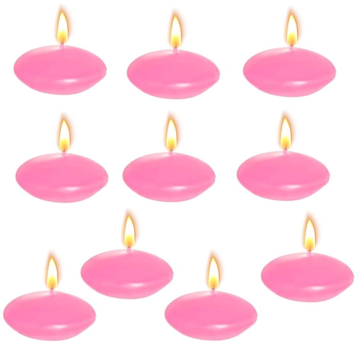 Dailygoods- Zwemkaarsen 10 stuks - Niet geparfumeerde drijvende kaarsen - Decoratieve kaarsen - Bruiloft/feest - Roze - Afmetingen 3,8 x 1,5 cm