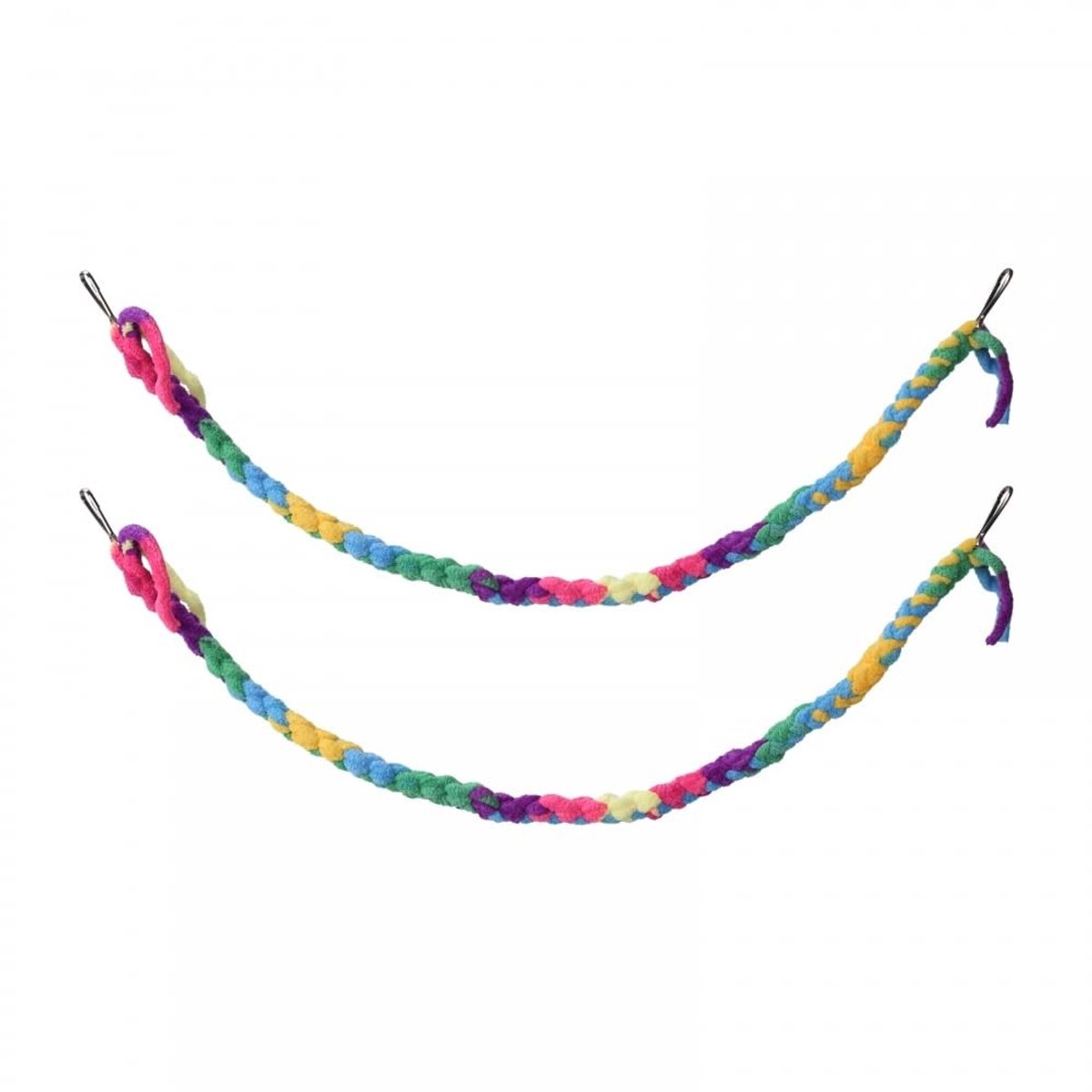 Dailygoods- Klimtoestel 2 Stuks - Klimtouw met Metalen Gesp - Zacht Pluche - Voor Kleine Huisdieren - Flexibel en Stevig - Geschikt voor Schommels - Speelgoed