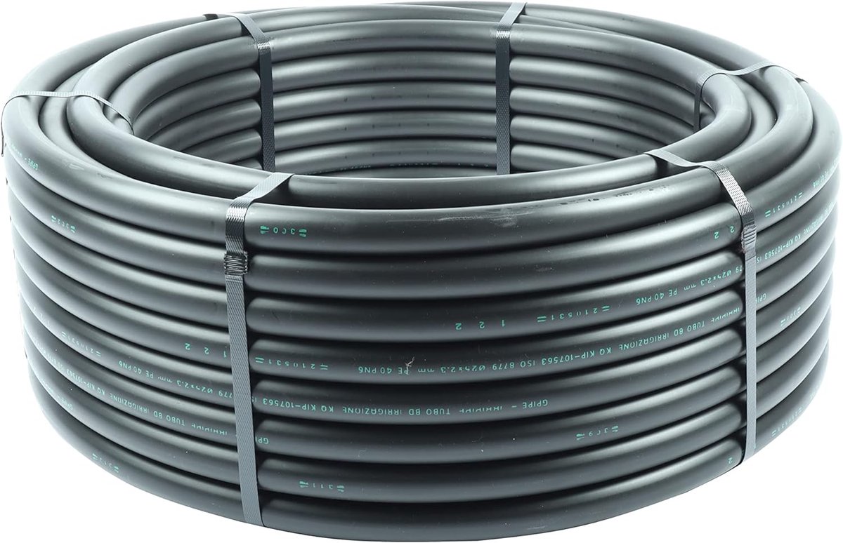 Aanlegbuis PN6 - Irriatiebuis - Waterleiding aanleggen - UV-bestendig - 100 meter - Zwart