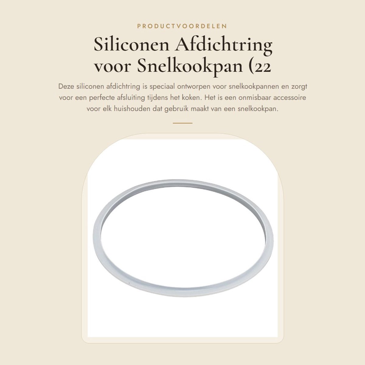 Dailygoods- Afdichtring Siliconen - Vervangend Accessoire - Geschikt voor Snelkookpan - 22 cm - Vaatwasserbestendig - Multifunctionele Snelkookpan