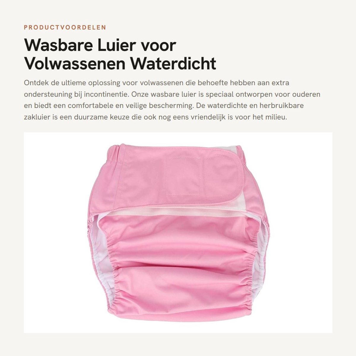 Dailygoods- Wasbare Luier - Incontinentielager Volwassenen - Waterdicht - Herbruikbaar - Gratis Maat (19,7-49,9 inch) - Comfortabel Materiaal - Incontinentieluier