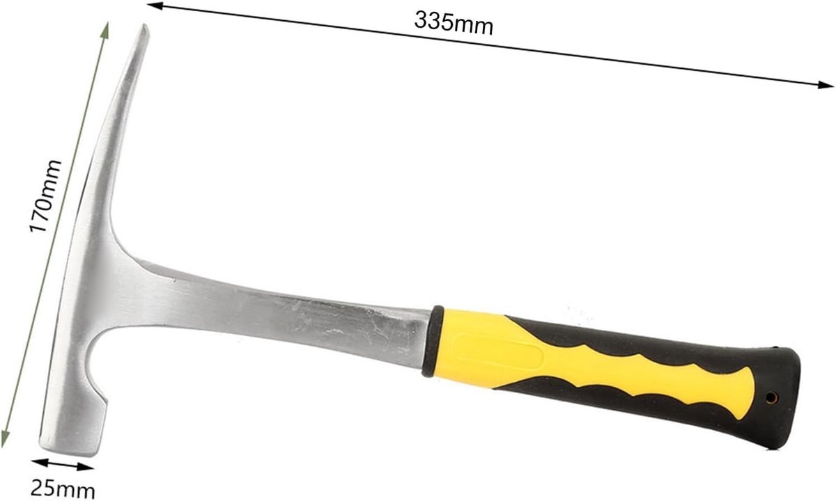 Dailygoods- Steenhamer 32oz - Schokbestendig - Met vlakke kop - Geschikt voor mijnbouw - Geologie - Roestvrij staal - Professioneel gereedschap - Metselhamer