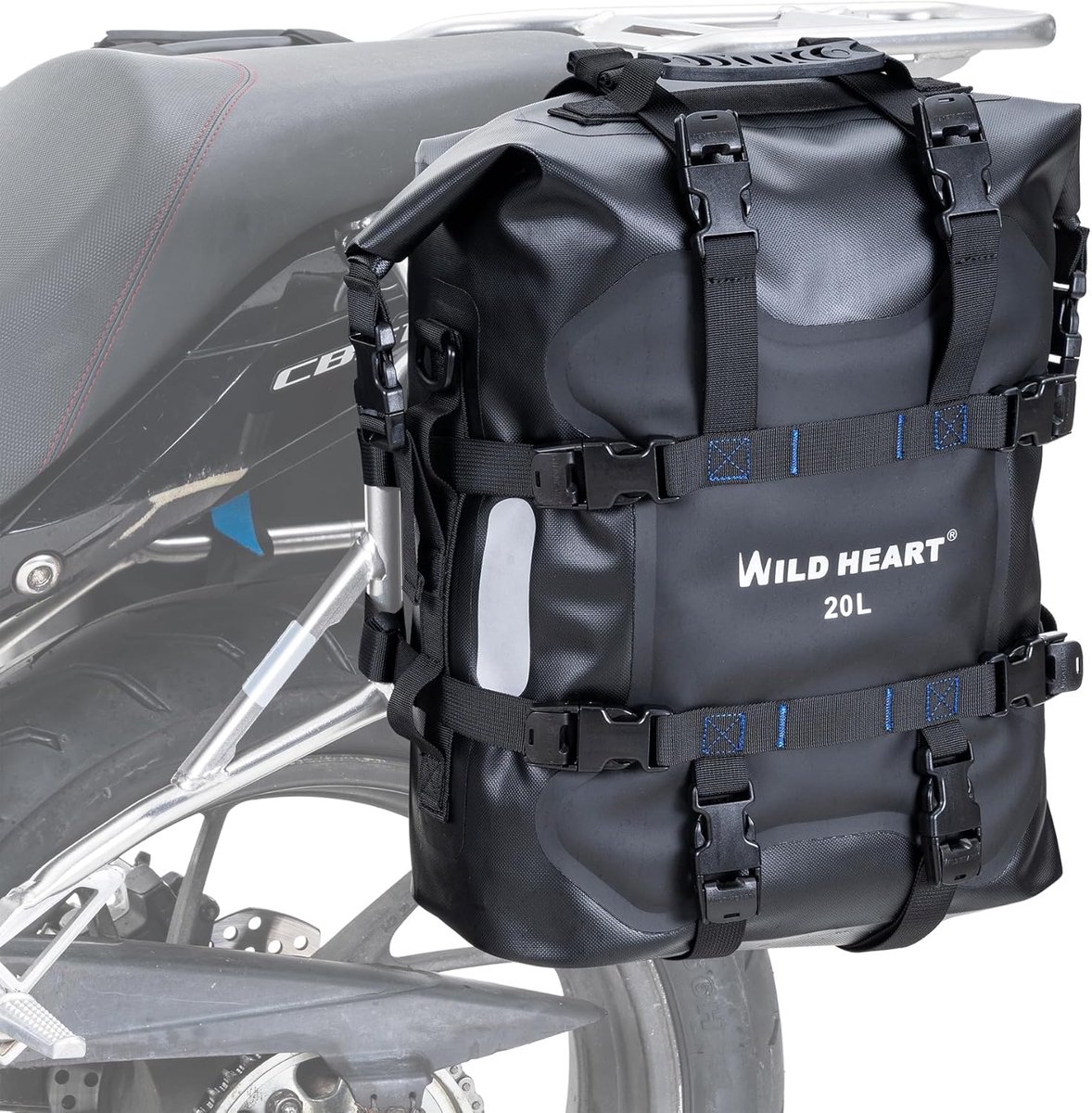 Zijdetas voor motorfiets - roestvrijstalen vering - waterdichte tas - 20L/25L Pianner Bag - universele fietsaccessoires - zwart 20L One Pack motor zijtassen