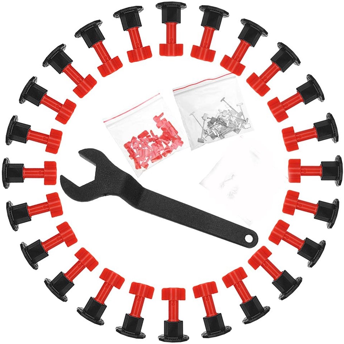 Dailygoods - Tegel Leveling Systeem - Vervangbare T-Lock Spacers - Antilippage - Herbruikbare Gereedschap - Bubble Level Head - Geschikt voor Tegel In...