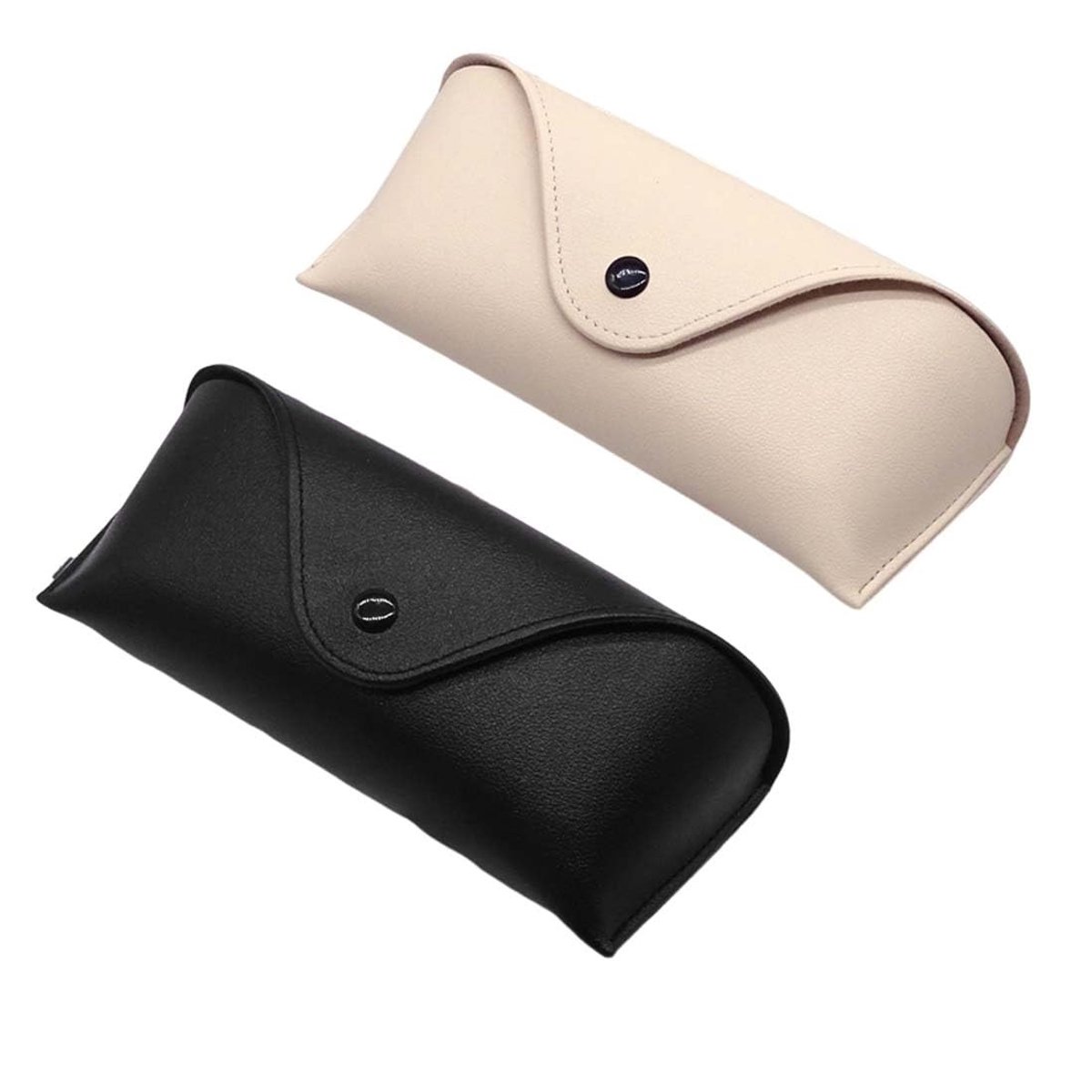 Dailygoods- Brillenkoker Zacht - 2 Stuks - Draagbare Lederen Reisbril - Etui - Riemtas - Geschikt voor Dames/Heren - Bril Etui