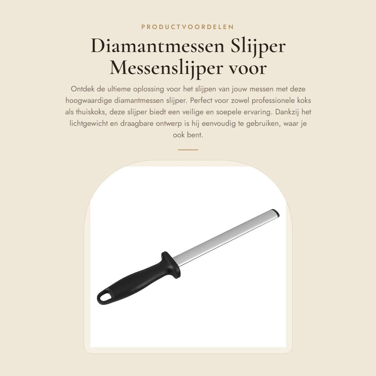 Dailygoods- Diamantmessen 20 cm - Messenslijper voor thuis - Lichtgewicht - Kunstdiamant - ABS - Veilig en soepel slijpen